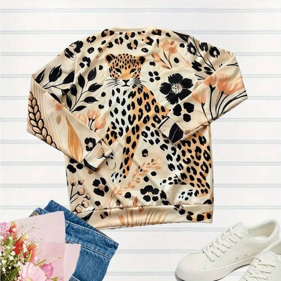 Boutique Tops - 4 for $20, Womens XXL adorable Leopard Print Sweat Shirt.